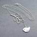Bird Necklace with Branch 'Melody' - Bird Lariat, Sterling Silver Chain