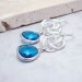 Lagoon Blue Glass Jewel and Rose Earrings, Sterling SIlver Earwires, Glass Earrings