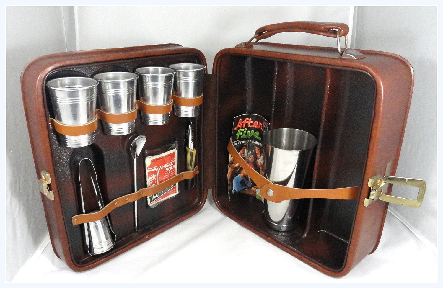 vintage suitcase bar