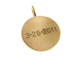 Personalized 14K Solid Gold Disc with Bale