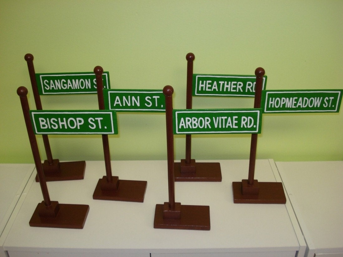 Unique custom wooden hand painted table top street sign centerpiece birthday wedding party baby shower unique decor