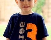 Toddler Birthday shirt, Layered Applique Number, (No Ink) 1st birthday, 2nd birthday, 3rd birthday, 4th birthday, 1,2,3,4,5 Free Shipping