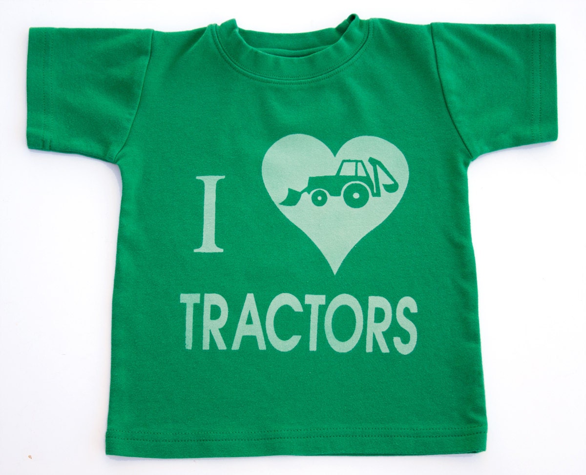 I Love Tractors Toddler Shirt, Ink Free, Sizes 12m to 6, High Quality Tshirt, click for more colors