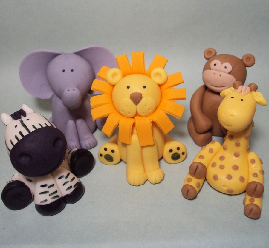 Safari Animals Set of 5- Cupcake or Cake Toppers Il_170x135