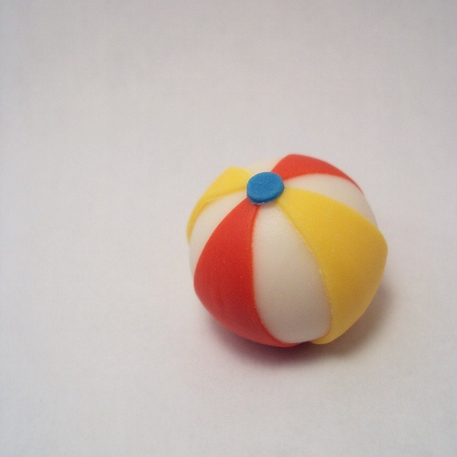 Beach Ball Set of 12- Cupcake Toppers