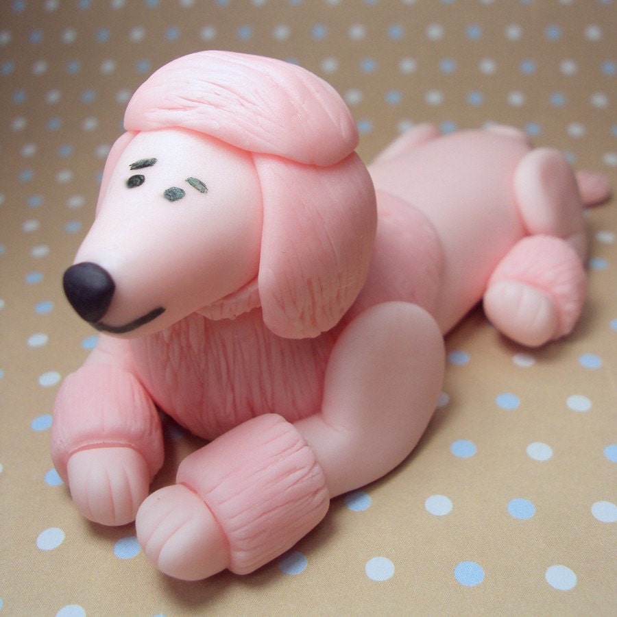 Pink Poodle Cake Topper for Birthdays, Pink Party, Paris Theme Il_570xn