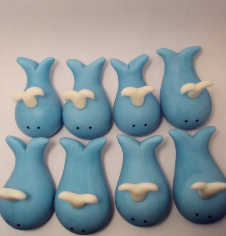 Water Spout Whales Set of 12- Cupcake Toppers