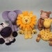 Safari Animals Set of 5- Cupcake or Cake Toppers