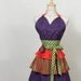 Retro inspired Apron-- tiers of Purple Red Green Polka dots and stripes
