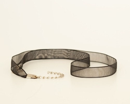 black ribbon necklace pendant cord