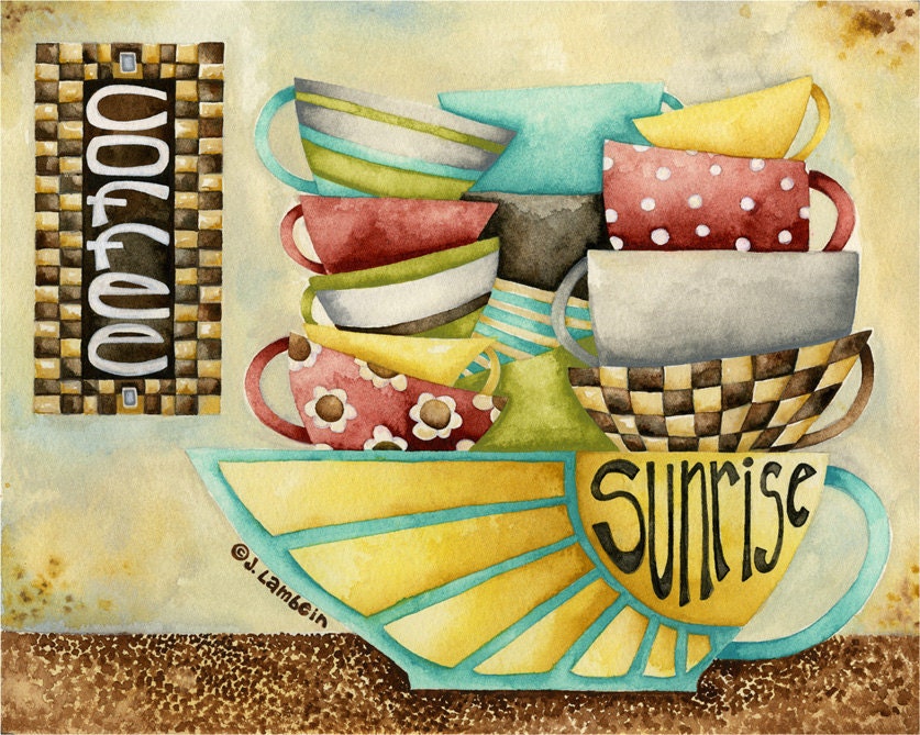 Art Print 8x10. Coffee Sunrise