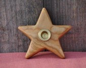 Wooden Star Candle Holder - Cherry
