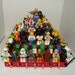 Handcrafted Wooden Star Wars Lego Minifigure Pyramid Display Shelf - Gloss Black with Red  2X Lego plates and 10 weapon clips