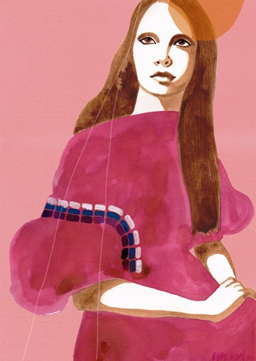 SALE of Original / Fuschia / 8.5x12