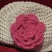 Ecru Hat with Pink Flower