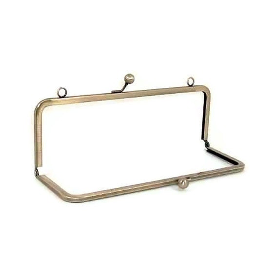 10 X 3.5 Inch Antique Brass  Purse Frame With Loops   FREE US SHIPPING