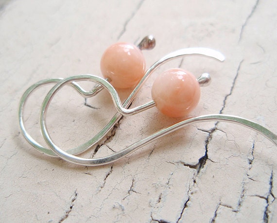 creamsicle coral bead earrings