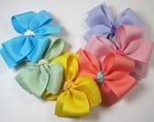 Hair Bows, Aurora, Cinderella, Tiana, Belle, Rapunzel, Ariel Princess - Set of 6