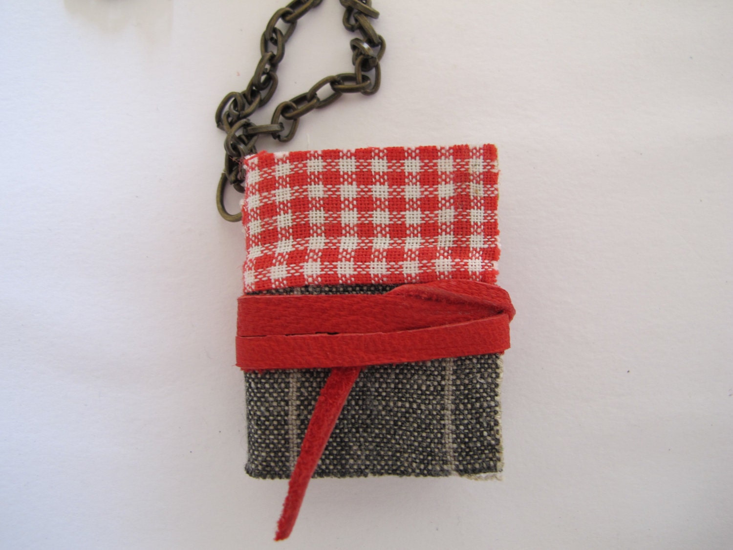 Mini book necklace