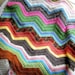 chevron zig zag baby blanket toddler afghan lap robe lapghan granny ripple multi color variegated stripes crochet