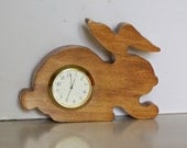 Rabbit  Bunny Wood Mini Desk Clock