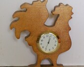 Rooster Crowing Wood Mini Desk Clock