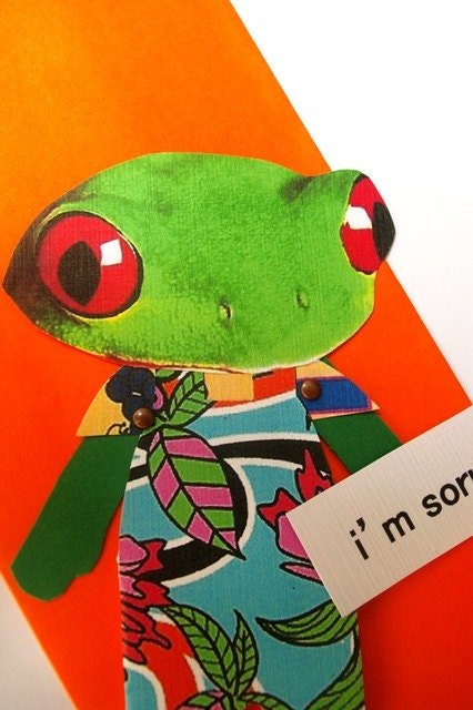 I'm Sorry paper doll greeting card