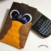 iPhone Case - Cell Phone Case - iPhone 4 Case - iPod Case - iPod Touch Case - Handmade iPhone Felt Case - "Chocolate Owl " Design
