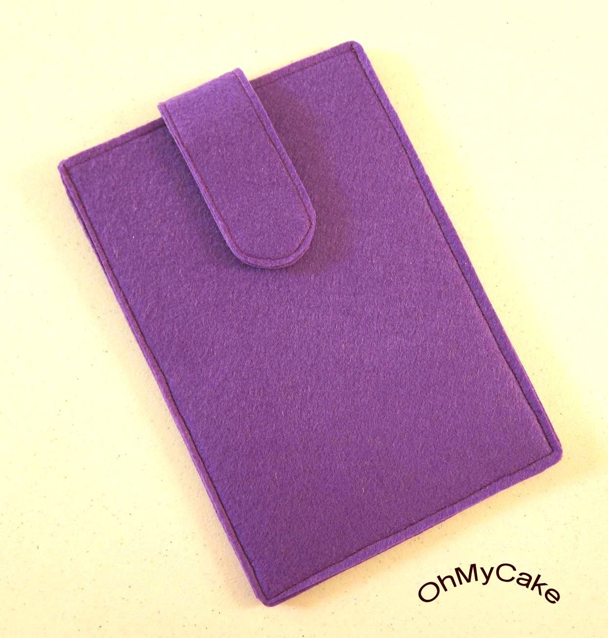 Handmade Felt Kindle Case - Kindle 3 Cover - Kindle Fire Case - Kindle Touch Cover - Nook Case - Kindle Felt Sleeve - " Purple Owl " Design