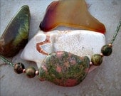 CLEARANCE Unakite Stone Necklace Heart Chakra Jewelry Direct Checkout Woman