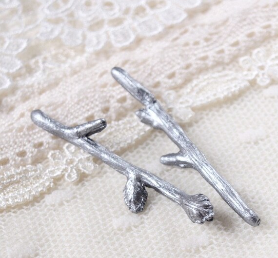 Antique Pewter Tiny Twig Hair Pins