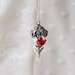 Red Poppy Tiny Flower Terrarium Necklace Glass Vial by Woodland Belle