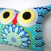 Last one SALE/ Polyfil Stuffed flower heart owl pillow/Ready to ship