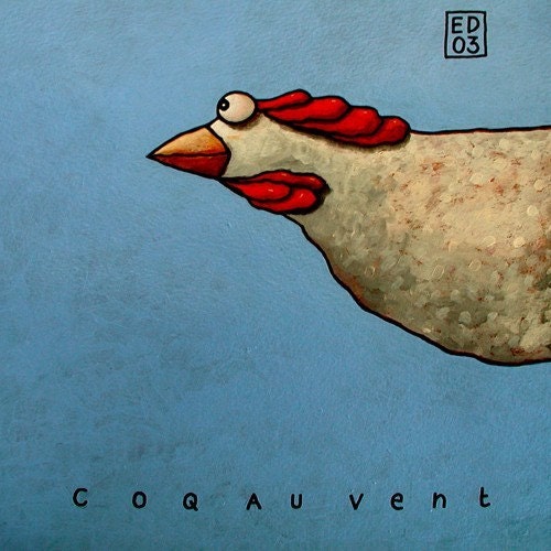 031 COQ AU VENT - folded art card 15X15CM/6X6INCH with envelope