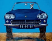151 FERRARI 330 GT 2&2 - signed and numbered giclee print  14 x 14 cm / 5.5 x 5.5 inch
