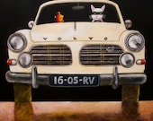 169 VOLVO AMAZONE W - signed and numbered giclee print - 14 x 14 cm / 5.5 x 5.5 inch