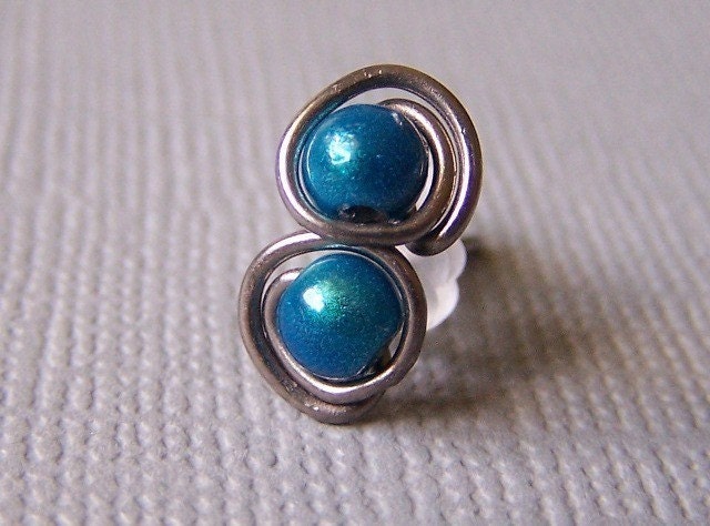 Titanium Glo Earrings - turquoise pure titanium posts
