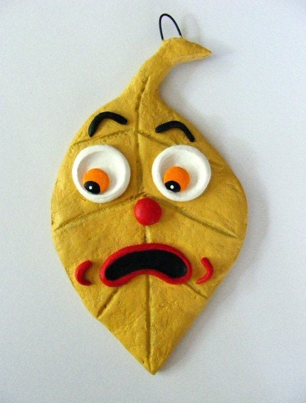 Autumn Dogwood Leaf Folk Art Ornament