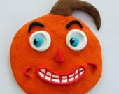 Vintage Style Halloween Folk Art Pumpkin Ornament