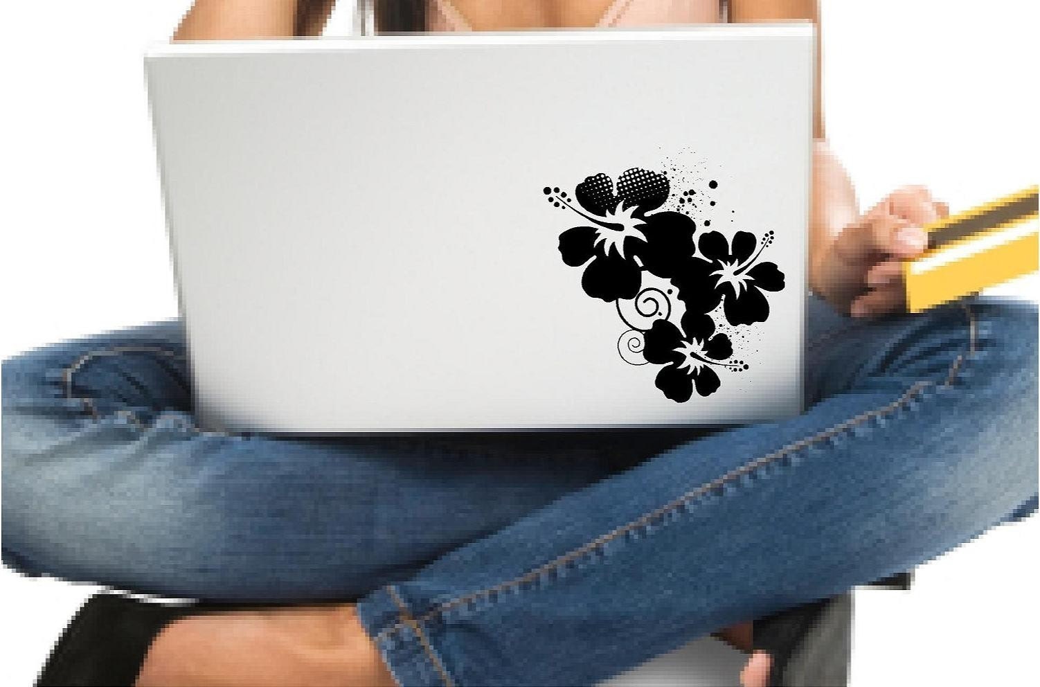 Habiscus flower vinyl laptop decal