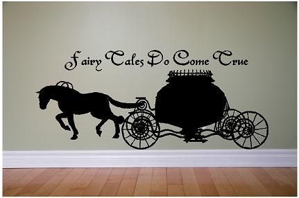 Vinyl Wall Decal Fairy Tales Do Come True Carriage 22x51