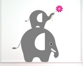 Elephant with Baby Vinyl Wall Decal