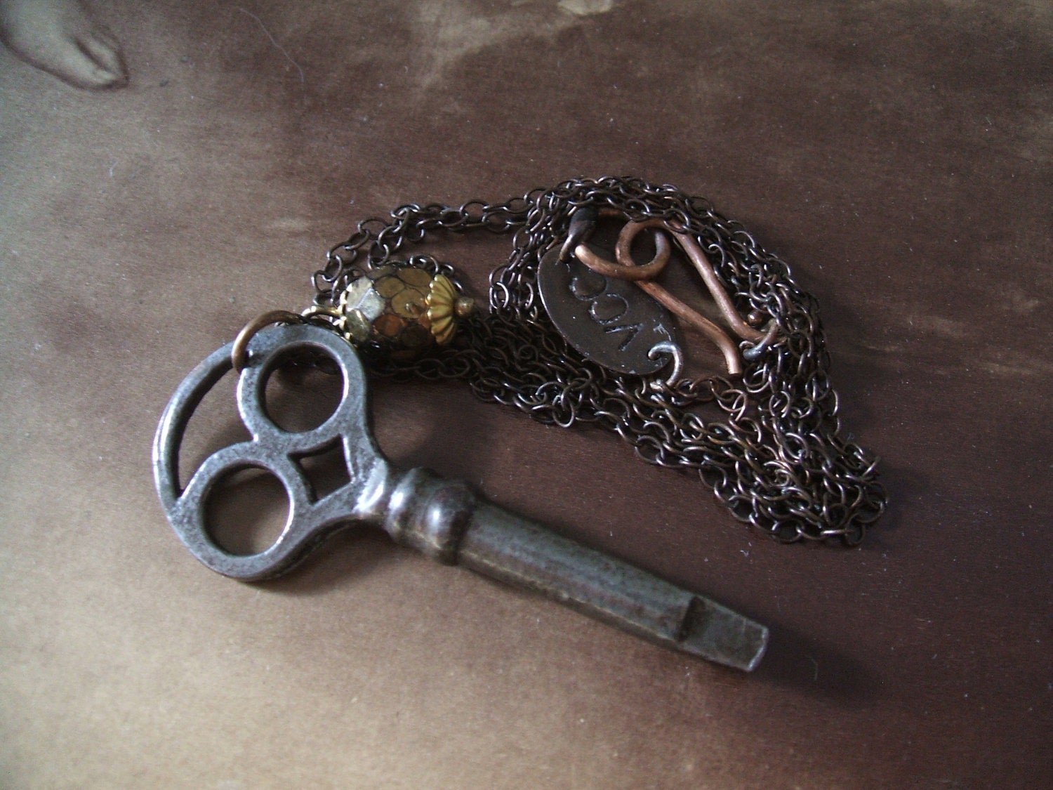 Antique Sewing Machine Key Necklace
