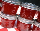 Jam party favor, 24 4oz sample jars of our homemade strawberry pineapple jam wedding or shower favor