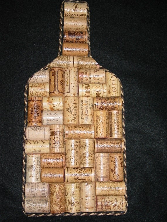 Wine Cork bottle shaped trivet by corkenthusiast on Etsy