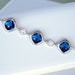 Faceted Sapphire Blue Crystal and Silver Bracelet
