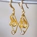 Unique and Delicate Gold Filigree and Crystal Dangle Earrings