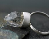 Tibetan Quartz Crystal in Sterling Silver Ring