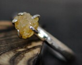 Rough Yellow Diamond in 18k Gold- Custom Made