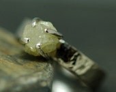Raw Rough Cube Diamond  Ring in 14k Gold- Custom Made